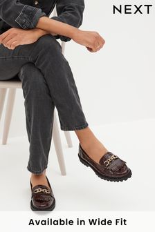 Berry Red Forever Comfort® Chain Trim Loafers (464270) | €16