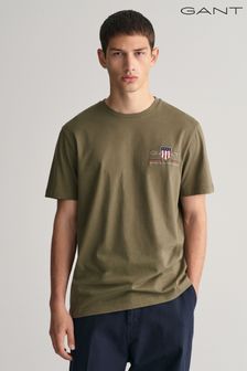Grün - Gant Archive Shield Besticktes T-Shirt (464346) | 70 €