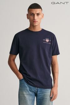 Blau - Gant Archive Shield Besticktes T-Shirt (464349) | 70 €