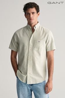 Зеленый - Gant оксфордская рубашка классического кроя с короткими рукавами (464460) | €126