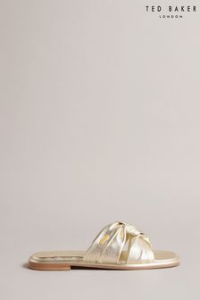 Ted Baker Gold  Ashiyu Knotted Flat Sandals (464641) | 299 zł