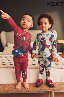 Red/Navy Spiderman 2 Pack Snuggle Pyjamas (12mths-10yrs) (464781) | AED121 - AED150