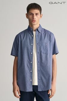 Синий - Gant оксфордская рубашка классического кроя с короткими рукавами (464877) | €131