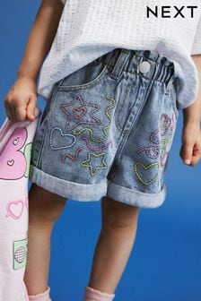Denim Embroidered Shorts (3mths-7yrs) (464973) | OMR6 - OMR7