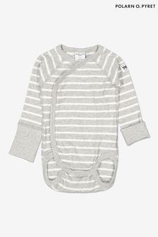 Polarn O. Pyret Organic Cotton Striped Wrap Around Bodysuit (465600) | 19 €