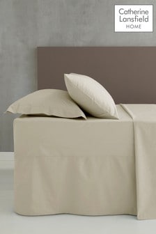 Catherine Lansfield Cream Percale Flat Sheet (466142) | AED89 - AED122