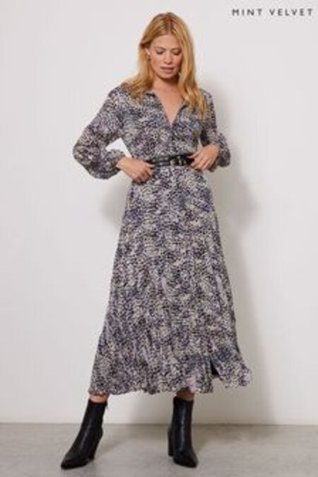 فستان قميص طبعة مجعد Willa من Mint Velvet (466223) | 701 د.إ