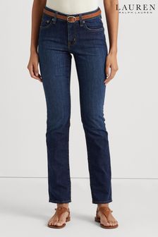Lauren Ralph Lauren Blue Mid Rise Straight Jeans (466258) | 502 zł