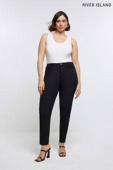 River Island Black Curve Skinny Fit Trousers (466489) | AED210