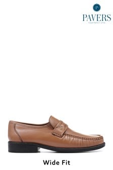 Pavers Mens Tan Wider Fit Leather Loafers (466621) | 34 €