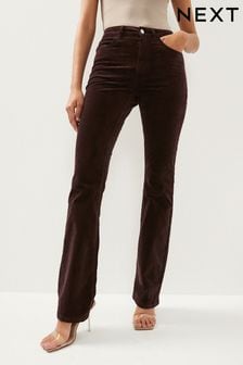 Chocolate Brown - Velvet Bootcut Jeans (466729) | kr780