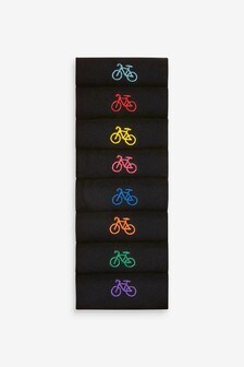 Black Bike 8 Pack Embroidered Socks (467327) | DKK165
