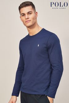 Hellmarineblau - Polo Ralph Lauren® Logo Langärmeliges T-Shirt (467335) | 69 €