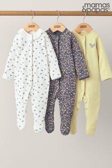 Mamas & Papas Scarlet Blooms Sleepsuit 3 Packs (467402) | ₪ 102