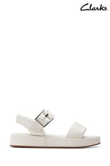 Clarks White Leather Alda Strap Sandals (467433) | kr1 370
