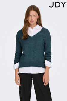 Blau - Jdy Weicher Pullover mit V-Ausschnitt (467830) | 47 €