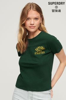 Зеленый - футболка в стиле 90-х Superdry Athletic Essential Slub (467964) | €38