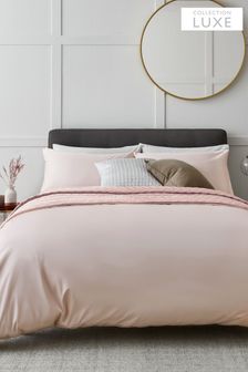 Blush Pink Collection Luxe 400 Thread Count 100% Egyptian Cotton Sateen Duvet Cover And Pillowcase Set (468528) | €66 - €108