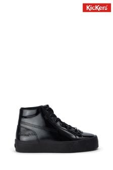 Kickers Womens Adult Tovni Hi Stack Patent Black Leather Shoes (468550) | ₪ 377