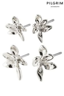 PILGRIM Silver RIKO Recycled Stud Earrings 2-in-1 Set (468695) | ₪ 141