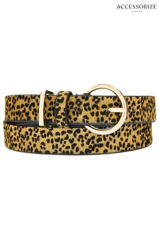 Accessorize Animal Leopard Leather Jeans Belt (469301) | $30