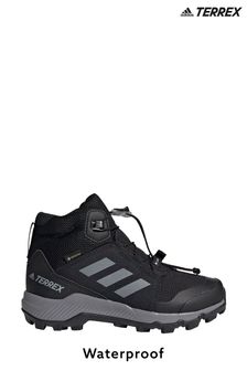 adidas Black Terrex Mid Gore Tex Hiking Youth and Junior Trainers (469508) | $106