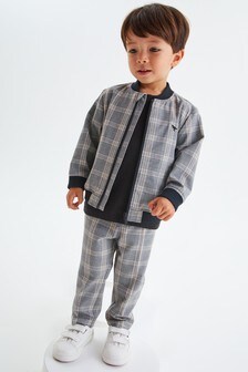 Grey Check Bomber Jacket And Trousers Set (3mths-7yrs) (471957) | 32 € - 36 €