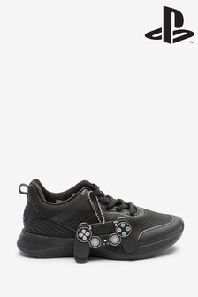 Black PlayStation™ Elastic Lace Trainers (473372) | $58 - $68