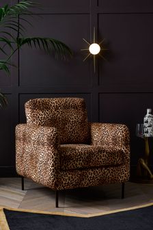 Rockett St George Leopard Love Velvet The Edie Chair (474994) | €549