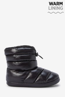 Black Warm Lined Quilted Slipper Boots (475629) | kr188 - kr228