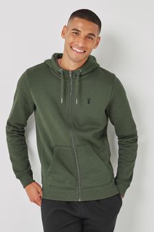 Khaki Green Zip Through Hoodie Jersey Top (475874) | 36 €