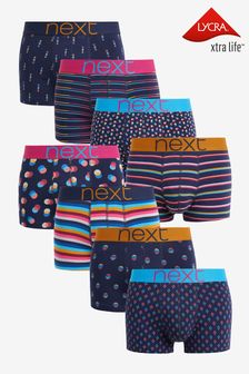 Navy Spot/Stripe Hipster Boxers 8 Pack (475910) | ₪ 153