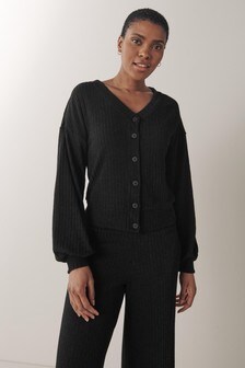Cropped Ribbed Cardigan
