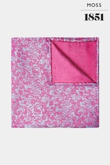 Moss Quadratisches Einstecktuch mit floralem Strudelmuster, Pink/Blau (476599) | 9 €