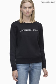 Črn pulover z logom Calvin Klein Jeans Core Institutional (476866) | €87