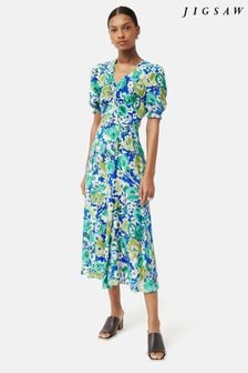 Jigsaw Green Strokes Floral Shirt Dress (476931) | 552 zł