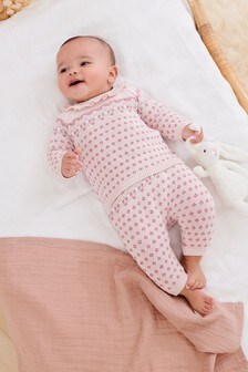 Baby FairIsle Pattern Jumper And Leggings Set (0mths-2yrs)