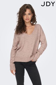 JDY Pink Soft Touch V Neck Jumper (477089) | €47