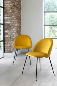 Set Of 2 Iva Dining Chairs With Black Legs (477122) | €240