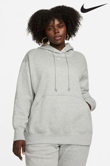 Nike Black/ chrome Curve Sportswear Phoenix Fleece Oversized Pullover Hoodie (477389) | $95