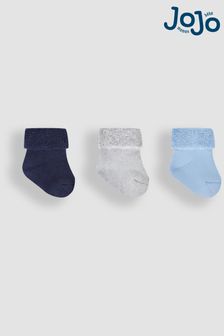 JoJo Maman Bébé Navy Blue 3-Pack Baby Socks (477431) | 27 QAR