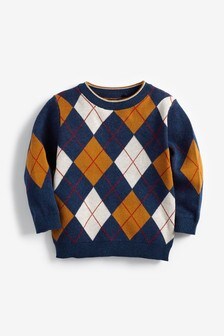 Pull en maille motif losange (3 mois - 7 ans)