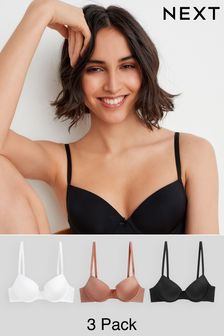 Black/White/Nude Pad Plunge Microfibre Smoothing T-Shirt Bras 3 Pack (478480) | 38 €
