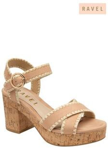 Ravel Natural Cross-Over Platform Sandals (478944) | $103