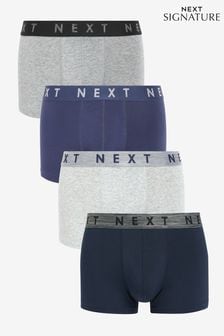 Signature Blue/Grey Modal 4 pack Hipster Boxers 4 Pack (479391) | $42