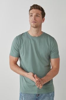 Szalwiowo-zielone - Standardowy - Koszulka Essential z okrągłym dekoltem (479667) | 47 zł