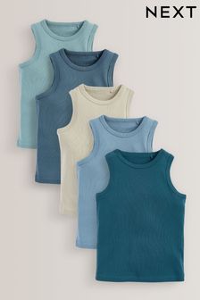 Blue 5 Pack Vests (1.5-16yrs) (479728) | HK$87 - HK$120