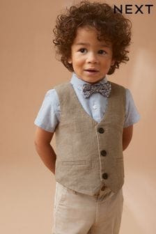 Tan Waistcoat, Shirt and Bow Tie Set (3mths-9yrs) (479885) | 129 QAR - 148 QAR