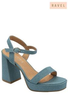 Ravel Blue Strappy Platform Denim Sandals (480062) | $86