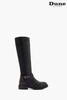 Dune London Black Teller Cleated Buckle Knee High Boots (480154) | €255